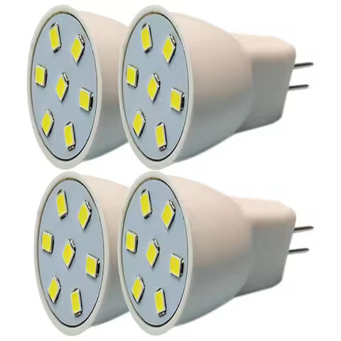 4x MR8 LED Light Bulbs 2W 12V GU4.0 Bi-pin LED Bulb Warm White 2700K-3000K for Outdoor Low Voltage L
