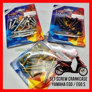 🏁 SET SKRU KULIT ENJIN COVER CVT CRANKCASE YAMAHA EGO / EGO S MIO 🏁 ORIGINAL HENG THAILAND SCREW ENG