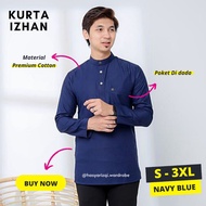 [S-3XL] Kurta Izhan | Kurta Navy Blue | Kurta Slimfit | Kurta Blueblack | Kurta Dark Blue | Kurta De