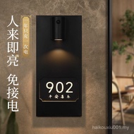 Stainless Steel Charging Induction House Number Luminous Room Number Plate Customized Creative Acryl