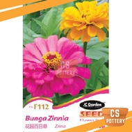CS POTTERY F112 ZINNIA JC GARDEN FLOWER SEED BIJI BENIH BUNGA 花园百日草种子