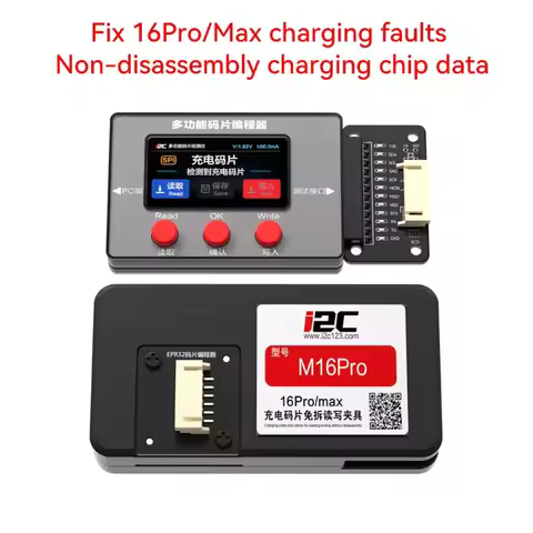 I2C M16Pro Layer-Free U2 Charging Chip Programmer for IPhone16 P 16PM Fast Read/Write & Repair Tool 