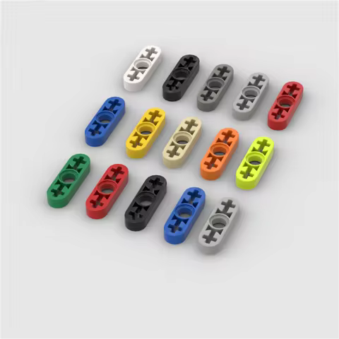 10PCS Puzzle Particle 6632 Liftarm Thin Building Blocks Kit High-Tech 1x3 Axle Holes Thin Brick Idea