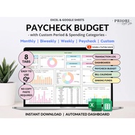 Paycheck Budget Spreadsheet Google Sheets & Excel Template Weekly Paycheck Budget Biweekly Paycheck 