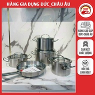 Fissler Profi Original Super premium pot set with 4 pots and 1 pan, 7-layer Cookstar technology and 