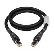 High Speed Silver Plated Cat 8 Network Cable 40Gbps 2000MHz Anti-Interference with Shield HiFi Audio