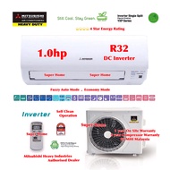 Mitsubishi 1.0hp DC Inverter Aircond SRK10YXP &amp; SRC10YXP Mitsubishi Heavy Industries R32 1hp Standard Inverter Air conditioner