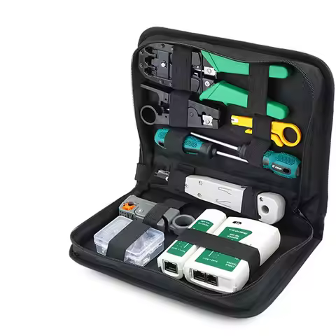 Network Cable Tester Tool Kit LAN Utp Screwdriver Wire Stripper RJ45 Connector Computer Network Crim