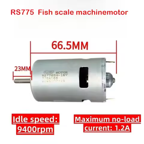 RS775 Fish Descaler Motor 18V - 775 Single Bearing Motor for Fish Scaling, High Power 18V775 Motor