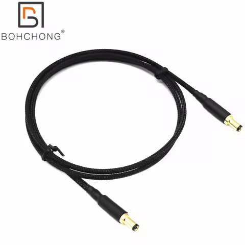 DIY Custom Audiophile Silver Plated 5.5*2.1 to 5.5*2.1 5525 to 5525 5521 to 5525 AC DC Linear Power