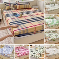 Avaahome 2024 NEW Washed Cotton Fitted Bedsheet Single Super Single Queen King Size Skin Friendly Cotton Mattress Dust Cover