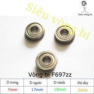 Flange bearing F697ZZ - Rim bearing F697ZZ - Standard 7x17x5 (19mm rim)