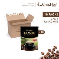 Chek Hup 3in1 Classic Colombian White Coffee with Hazelnut (33% Less Sugar) 37g x 12s (Bundle of 10)