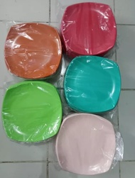 1 LUSIN / 12 PCS/ 6PCS/ 3PCS PIRING SEMI MELAMIN KOTAK TEBAL NO 1107 UKURAN 19 CM/ piring SAJI