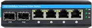 6-Port Hardened Industrial Gigabit PoE+ DIN-Rail Fiber Network Switch 4 x Gigabit PoE+ Ports 2 x 1.2