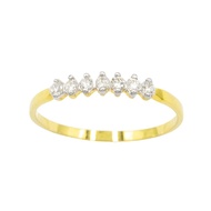 Happy Jewelry แหวนแถว ฝังเพชรเรียงกัน 7 เม็ด 💎✨ ทองแท้ 9k 37.5% เพชรเกสร ME865