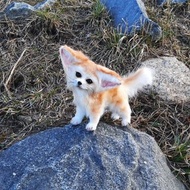 Fennec fox art doll poseable, OOAK Fantasy creature toy plush