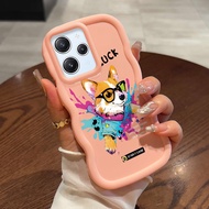 Casing hp For Xiaomi Redmi 12 4G 12 5G 12C 11A Note 12R 5G poco C55 Case Corgi oil paint Girls' favo