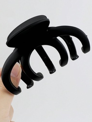 3pcs Female Style, 10cm/3.94 Inches, Black, White, Pink Claw Shaped Plastic Hair Clips, Fashionable 