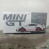 Mini GT/630 Porsche 911 GT3 RS White with Pyro Red Accent Package - Free Protector