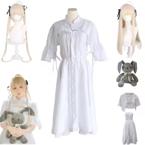 Anime Yosuga No Sora Kasugano Sora Cosplay Costume Lolita White Cosplay Dress Lady Halloween Costume