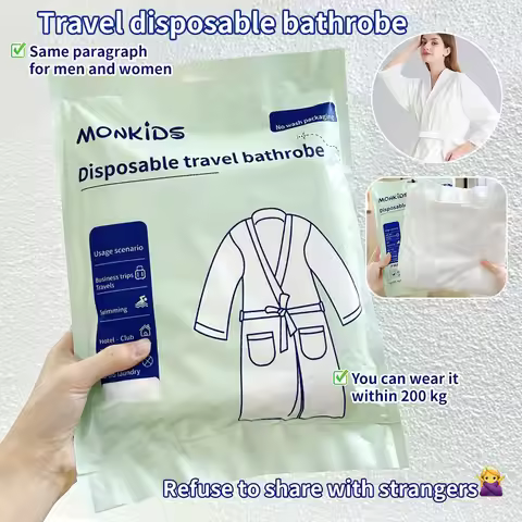 The simple design of 1PC disposable bathrobe is suitable for hotels and families-single use bathing,