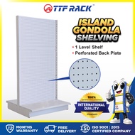 TTF Rack™(ISLAND GONDOLA 1 LEVEL)Island Gondola Perforated Back Plate/Storage Rack/Shopping Mall Dis