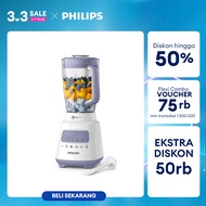 [EXTRA DISKON 35K] Philips Blender 5000 Series HR2221/00- Jar Plastik 2 L - Aksesoris Multifungsi -Dry Mill- Problend Crush Technology - Mudah dibersihkan - Lavender