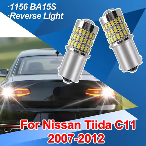 2PCS LED Reverse Lights Bulbs DC12V 1156 BA15S P21W Canbus For Nissan Tiida C11 2007-2012 Backup Lam