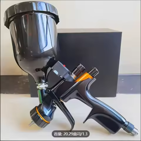 DV2-B2+ Digital HVLP Heavy-Duty Spray Gun Black Lacquer Coating 20.29 Oz Capacity 1.3 Mm Aluminum Bo