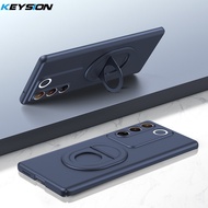 KEYSION V29เคสสำหรับ VIVO กันกระแทก5G ฝาหลังโทรศัพท์ขาตั้งโทรศัพท์พลาสติกแข็งผิวด้าน V27สำหรับ VIVO 