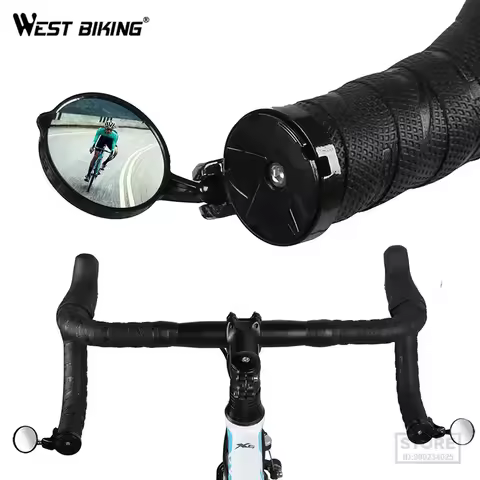 WEST BIKING Road Bike Mirror Handlebar 360 Degree Rotatable Wide Angle Rear view Bicycle Accessories