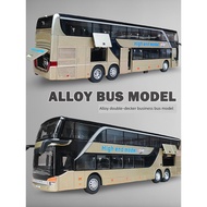 Alloy large double-decker bus simulation bus model children bus toy bus bus bus boy