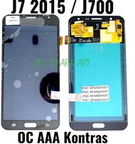 Layar LCD TS Touchscreen Fullset Samsung J7 2015 AMOLED J700F J700 AAA CONTRAS BLACK GOLD WHITE