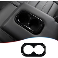 Rear Seat Water Cup Holder Cover Trim for Honda CRV CR-V 2023 2024 2025 2026 - ABS Bright Black Spor