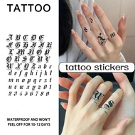 1pc 26 English Letters Numbers Temporary Tattoo Waterproof Sweatproof Last For 1-2 Weeks Realistic H