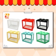 Akuarium Ikan Betta Reka Bentuk Blok Bangunan Akuarium Mini Ikan Dengan Lampu LED