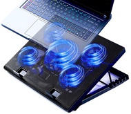 Laptop Cooling Pad 17inch 15.6 14 13 12inch Gaming Cooler Pad Chill Mat 5 Quiet Fans LED Lights and