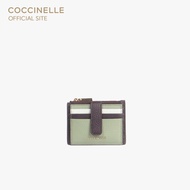 COCCINELLE กระเป๋าใส่บัตรผู้หญิง รุ่น METALLIC CREDIT CARD HOLDER 172701 สี GREENERY/PRUNE/SNOW