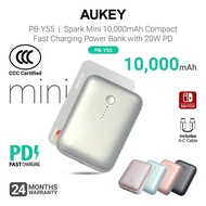 [3C|Certified] Aukey PB-Y55 Spark Mini 10000mAh Compact Fast Charging Power Bank with 20W PD