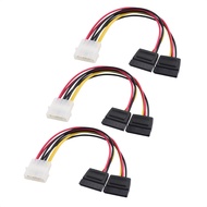 Cable Matters 3-Pack 4 Pin Molex to Dual SATA Power Y-Cable Adapter- 6 Inches