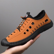 Hole Shoes Men's Shoes 0 Soft Leather Soft Sole Breathable Korean Version Fashion Handmade Driving C