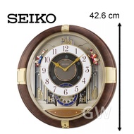 100% ORIGINAL SEIKO Melodies in Motion Brown Wall Clock QXM333 (QXM333B) [Jam Dinding Muzik]