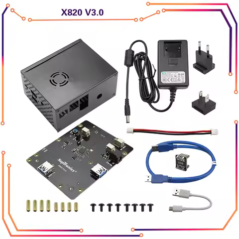 Raspberry Pi 2.5" SATA HDD/SSD Storage Expansion Board, X820 V3.0 USB 3.0 Mobile Hard Disk Module fo