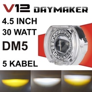 Lampu Utama LED Daymaker 4.5 Inch 45 Inchi BiLED Ala Ala Projie proji Projector V12 DM5 Motor Mobil