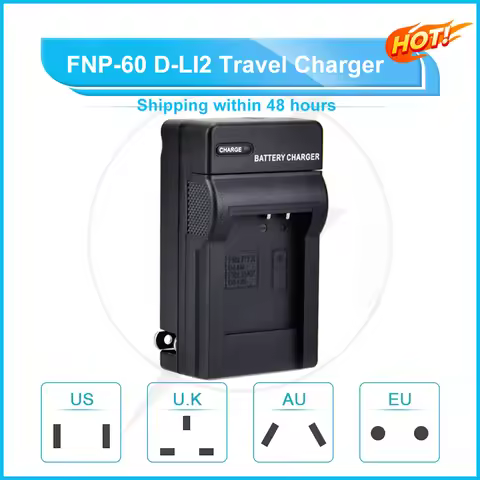 D-LI2 FNP-60 Battery Travel charger for Pentax cameras Optio 330 Optio 330RS Optio 430 Optio 430RS