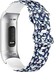Compatible with Fitbit Charge 4 / Fitbit Charge 3/3 SE Soft Silicone Watch Band (Christmas Tree Snowman) Soft Sports Strap Bracelet Wristband for Women Men