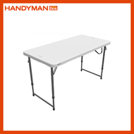 Lifetime Fold-In-Half Light Commercial Table Adjustable Height with Carry Handle 4Ft, White (4428)