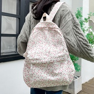 AVHP Large Capacity Floral Backpack Korean Style Embroidery Students School Bag Fashion Handbag Floral Shoulder Bag Outdoor