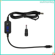 WU Digital Display USB C to 5525 Power Cable Cord Adjustable 5V 9V 12V 15V 20V Power Cable with 3 5m
